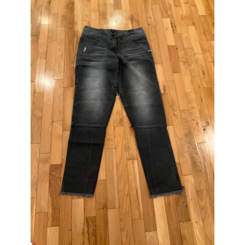 SaintArt Gray Wash Moto Style Jeans Frayed Hem‎ Women's Size 6